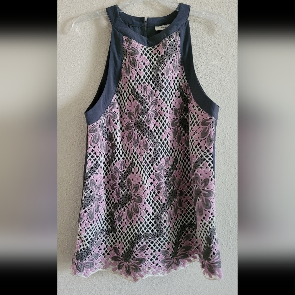 Entro Sz Large Floral Lace Tank Top